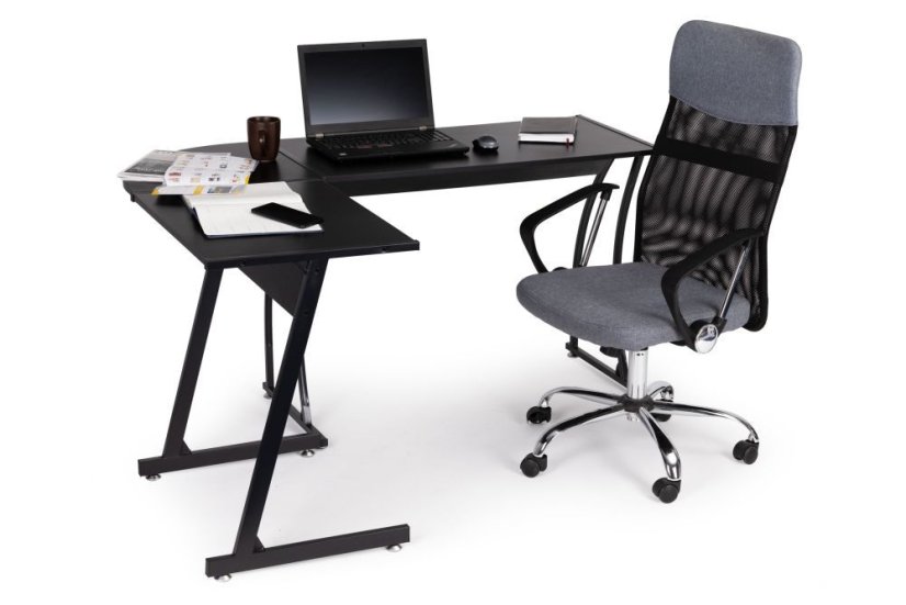 Moderna kotna miza  LOFT črna
