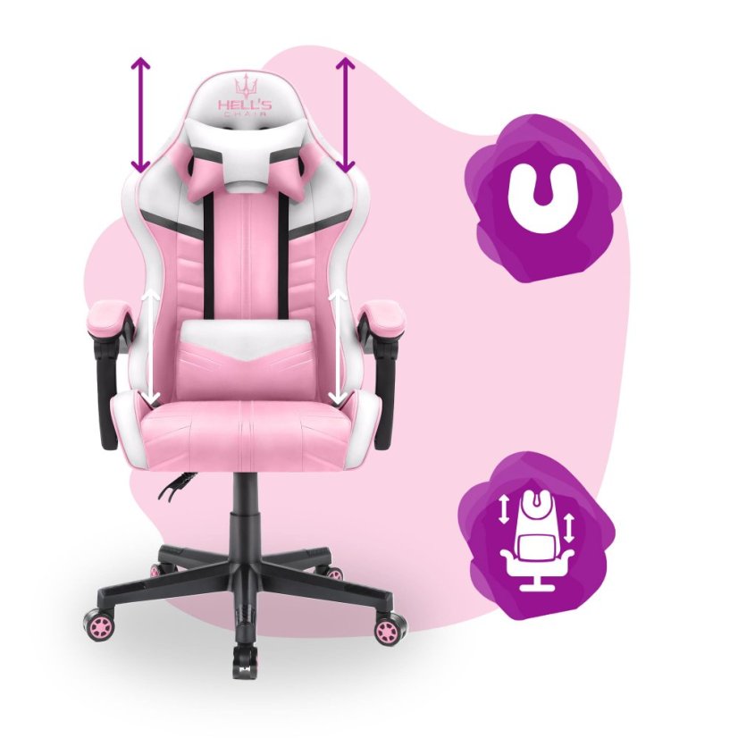 Detské herné kreslo HC - 1004 bielo ružovej farby