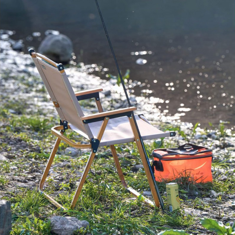 Skladacie turistické kreslo s nosnosťou 130kg - béžové