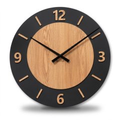 NORDIC OAK, стенен часовник от дъб с диаметър 75 см и безшумен механизъм