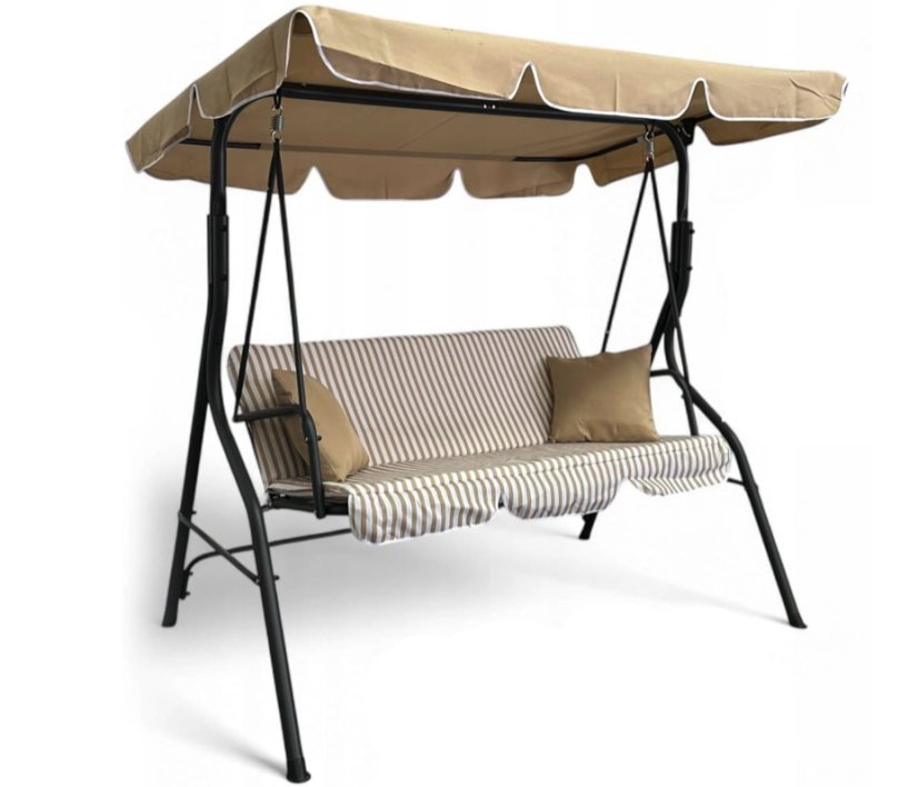 Záhradná hojdačka pre 3 osoby – béžová