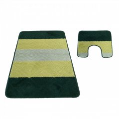 Set kupaonskih tepiha s uzorkom u zelenoj boji