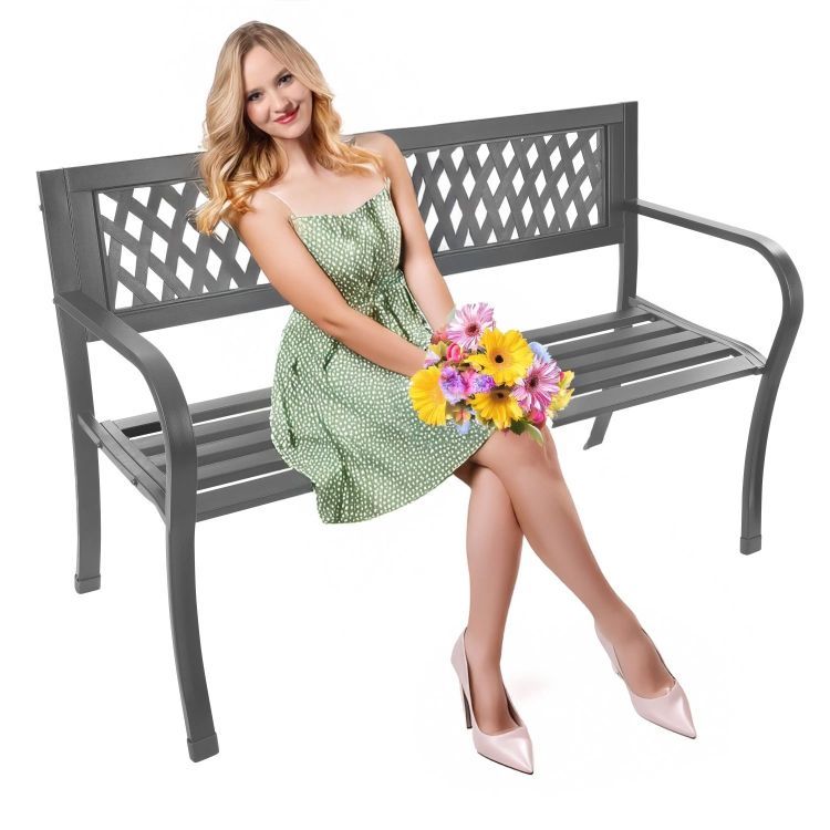 Hliníková záhradná lavička 125 x 53 x 77 cm