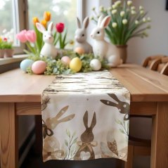 Veľkonočný ľanový obrus -  behúň na stôl 180 x 33 cm