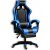 Bequemer Gaming-Stuhl mit Kissen in Schwarz und Blau