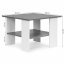 Sodobna kvadratna miza v beli in sivi barvi