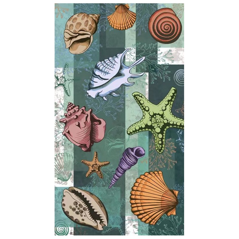 Strandtörölköző tengeri állatok mintával, 100 x 180 cm