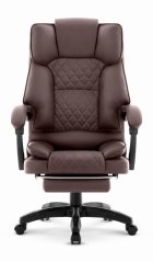 Ergonomischer Bürostuhl HC-1031 aus Ökoleder mit Fußstütze - braun