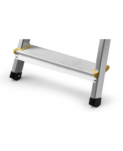 Alumínium létra 8 lépcsőfokkal, polccal és 150 kg teherbírással