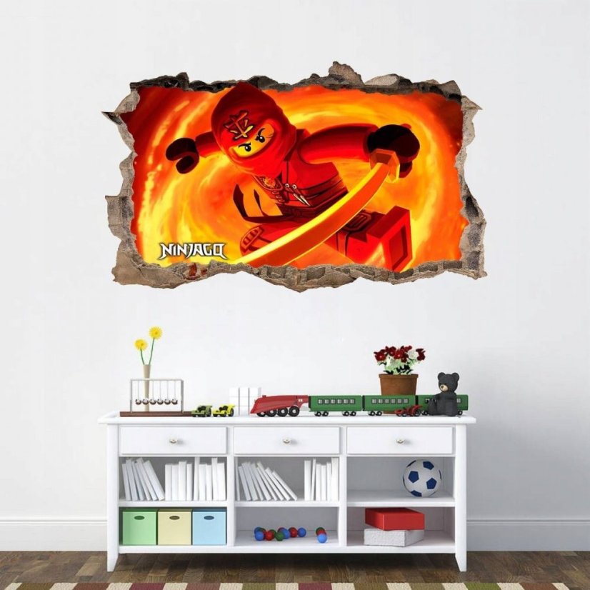 Akční nálepka na zeď červený ninja go 47 x 77 cm