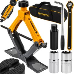 Trapézový zdvihák 2,5 t - 130–445 mm + kľúč na kolesá