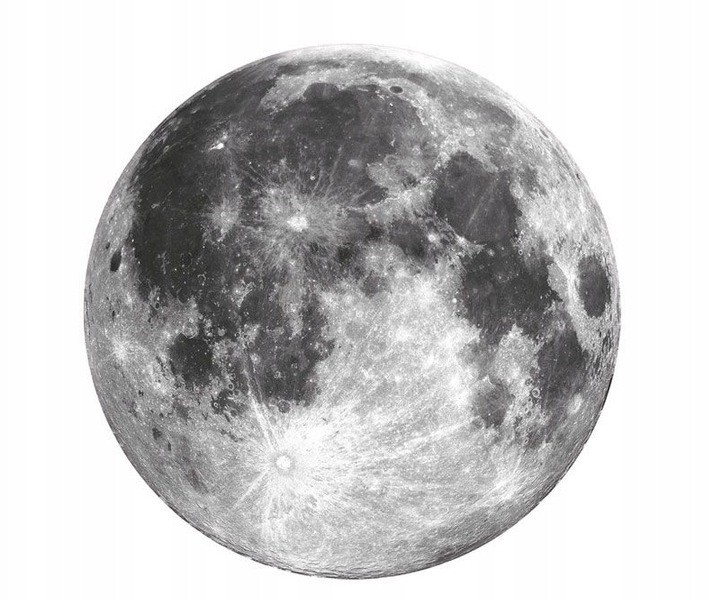 Okrasna nalepka na steni - luna z zvezdami 71 cm