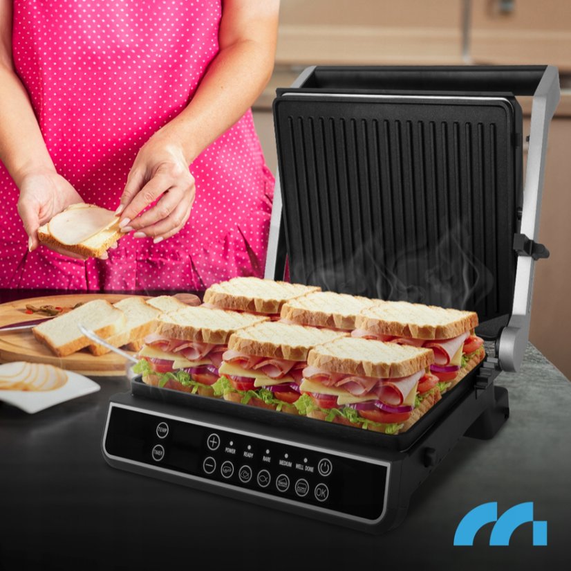 Elektrický kontaktní gril SM5000W-PRO s LED displejem - 2500 W