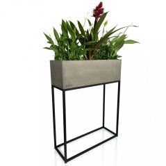 Kovový vysoký kvetináč v šedej farbe s hladkým povrchom LOFT FIORINO 62X22X80 cm