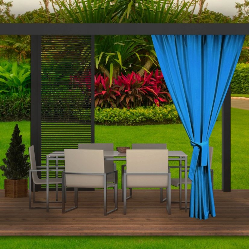 Luxuriöse blaue Außenvorhänge für den Gartenpavillon 155 x 240 cm