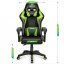 Геймърски стол HC-1007 черен със зелени детайли