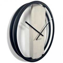 Weiße - schwarze runde Wanduhr