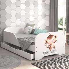 Dječji krevet 140 x 70 cm sa majmunom