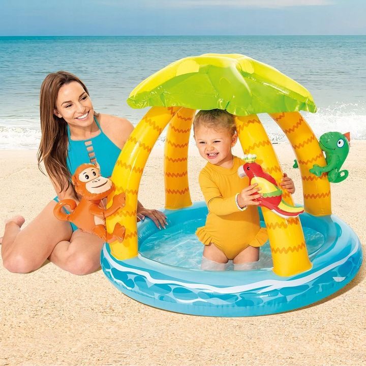 Aufblasbarer Kinderpool INTEX mit Schatten und Tiermotiven