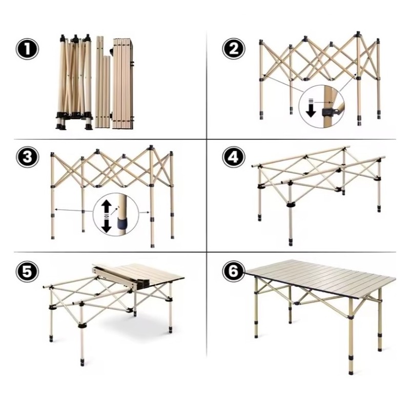 Skladací kempingový stôl 95 x 56 x 50 cm s obalom