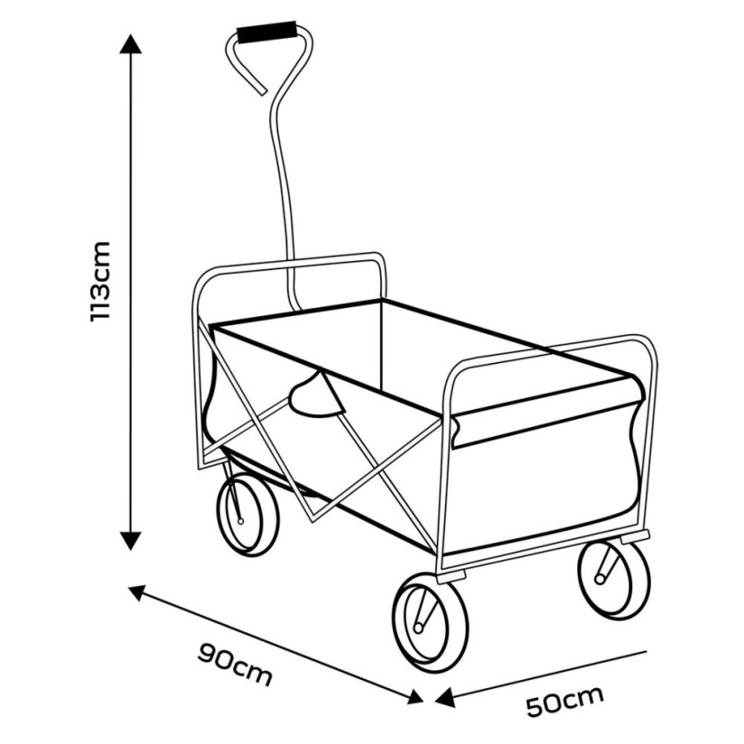 Skládací vozík NEO TOOLS – nosnost 80 kg, otočná kolečka 20 cm