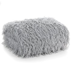 Flauschige Decke mit Fleecefutter - grau