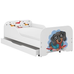 Teljes gyermekágy 140 x 70 cm matraccal és ráccsal - SKATE DOG