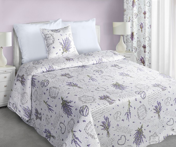 Bílé oboustranné plédy na postel s různými vzory