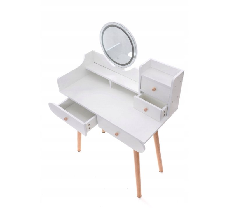 Elegantný toaletný stolík s LED svetlom v škandinávskom dizajne