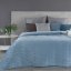 Cuvertură de pat dublă matlasată din catifea albastră