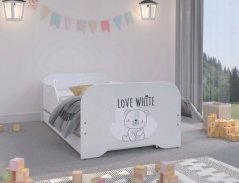 Kvalitní dětská postel 160 x 80 cm s motivem bílého medvídka