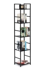 Keskeny polc 5 polccal - fekete