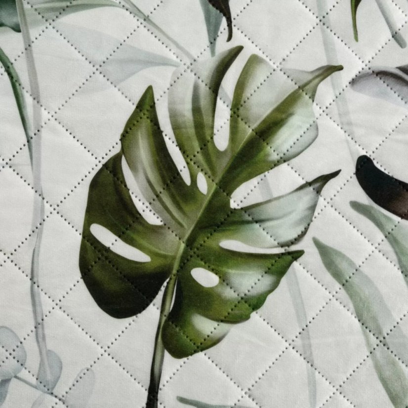 Bársony steppelt takaró - trópusi monstera levélminta