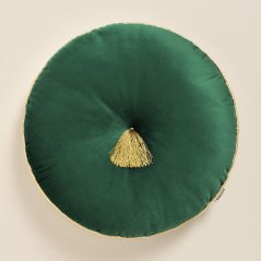 Шикозна зелена велурена кръгла декоративна възглавница