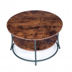 Okrogla mizica za kavo v rustikalnem slogu LOFT