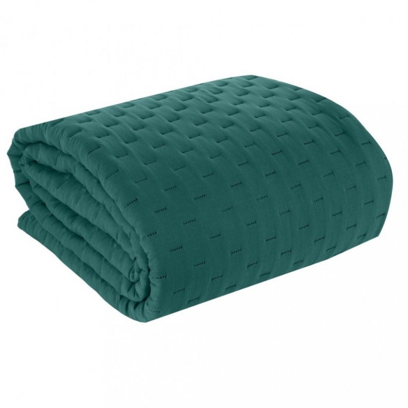 Türkiz egyszínű matt ágytakaró