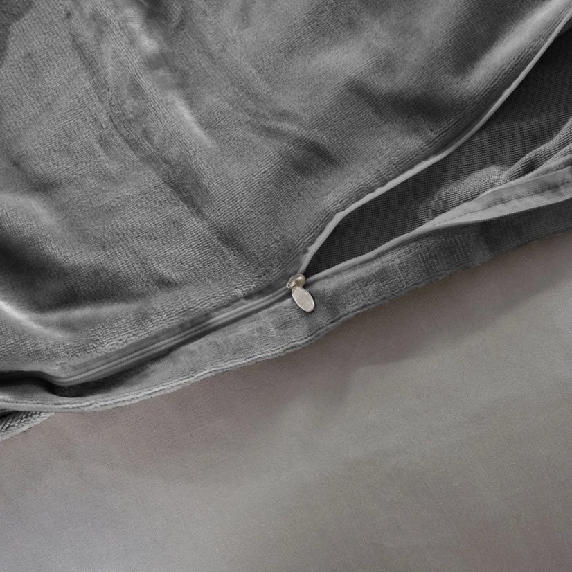 Bársony ágynemű fodros fodrokkal - antracit