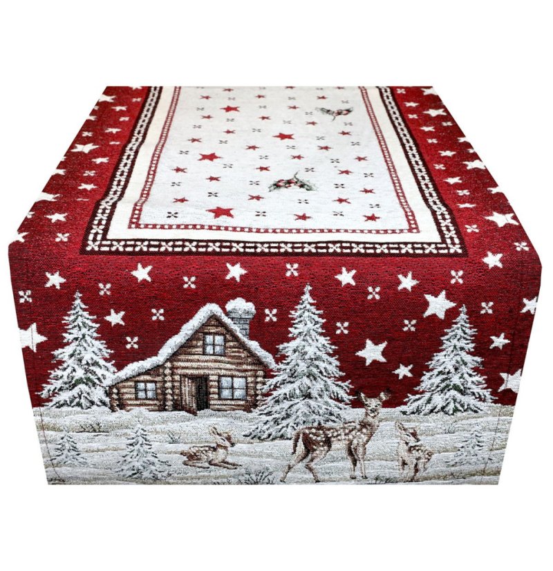 Weihnachts-Gobelin-Tischläufer Winterlandschaft