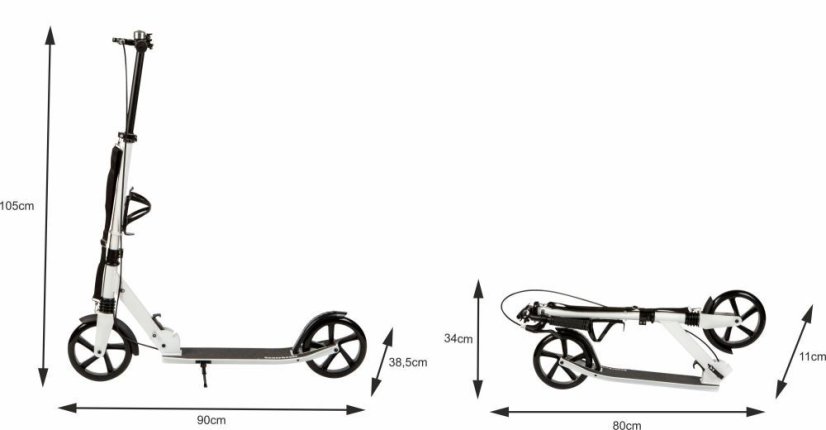 Klappbarer Aluminium-Roller 95-105 cm - weitere Farben