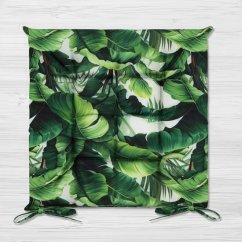 Wasserdichte Stuhlunterlage für Terrasse oder Balkon 40 x 40 cm mit Monstera-Blättern