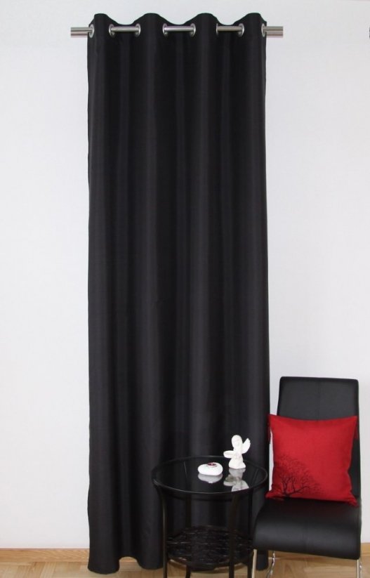 Dekoratív kész drapéria, fekete színben - Méret: Hossz: 270 cm