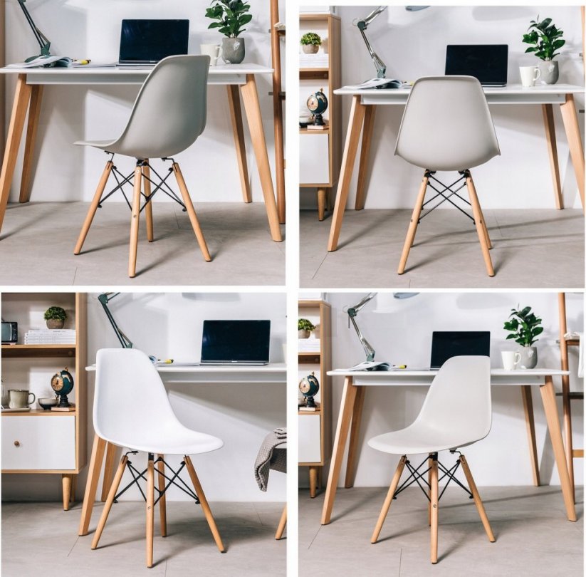 Sivá jednoduchá stolička v škandinávskom štýle