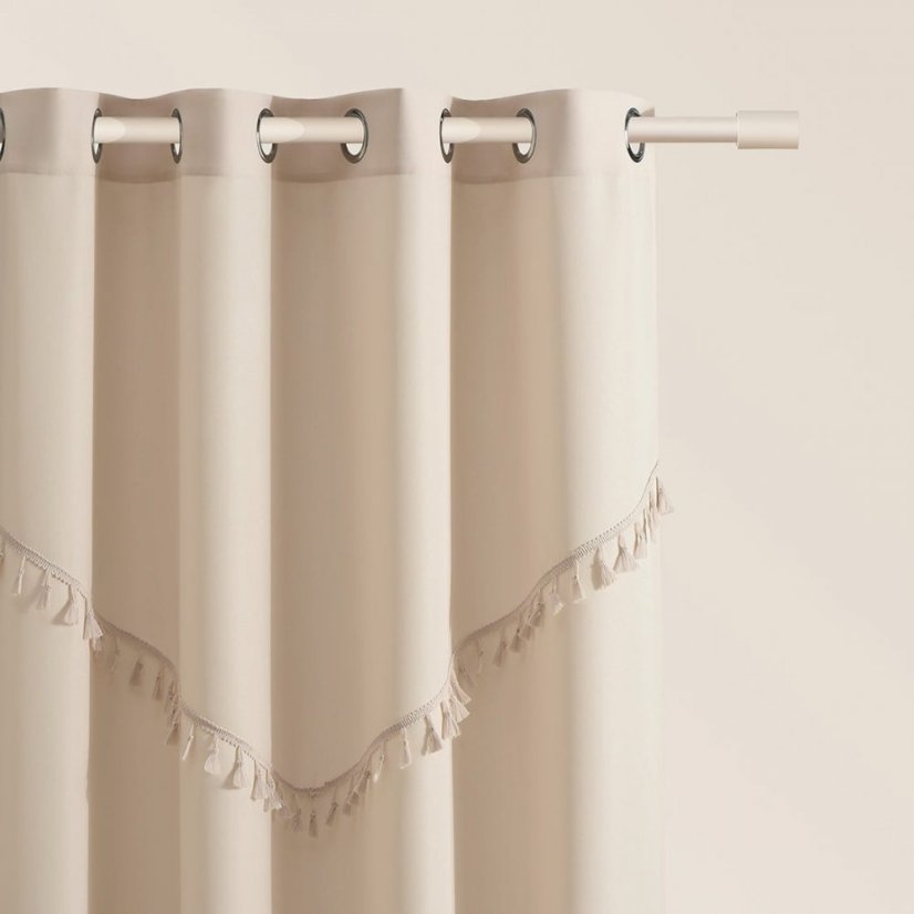 Chloe krémfüggöny akasztós körökkel 140x260 cm
