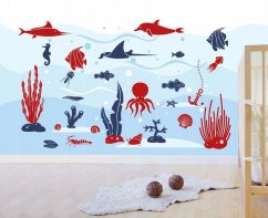 Adesivo murale mondo sottomarino 100 x 75 cm