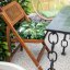 Wasserdichte Stuhlunterlage für Terrasse oder Balkon 40 x 40 cm mit Monstera-Blättern