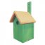 Зелена дървена къщичка за птици за гнездене