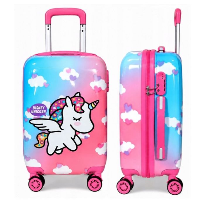 Valiză de călătorie pentru copii „Unicorn”, de 55 cm, cu roți și încuietoare cu combinație