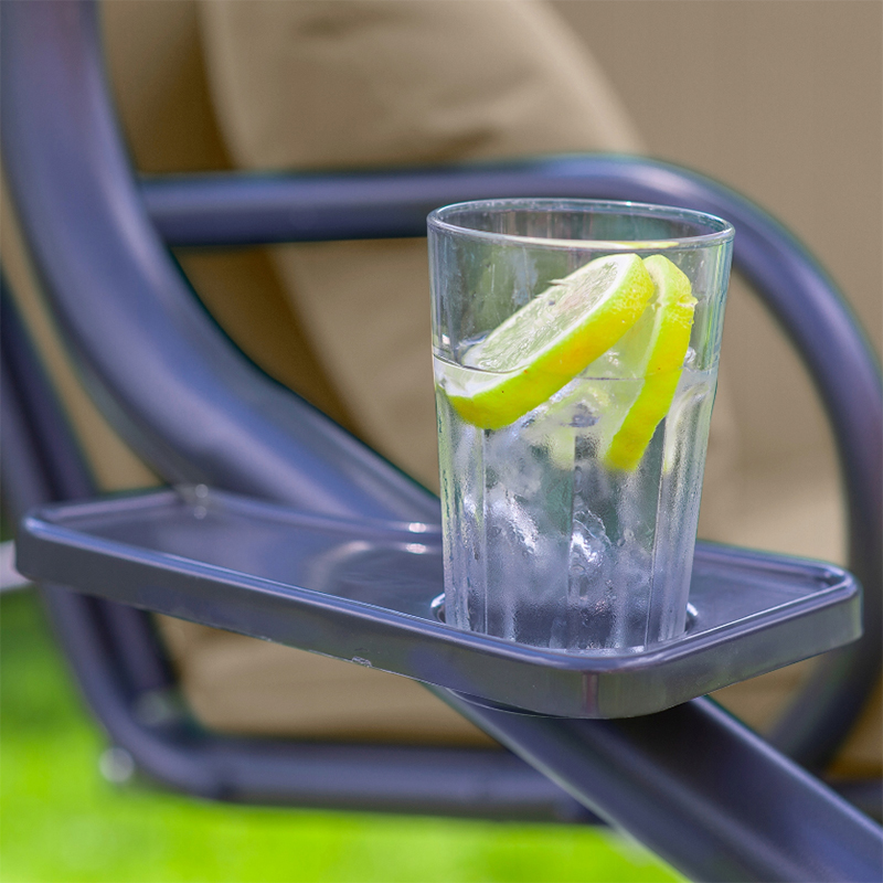 Záhradná polohovateľná hojdačka béžovej farby