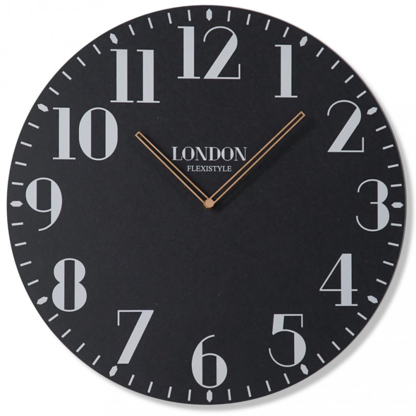 Retro-Wanduhr in schwarz LONDON RETRO 50cm