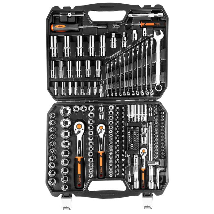 Nástrčkové kľúče 1/2", 3/8", 1/4", sada 219 ks, CrV 10-076 NEO